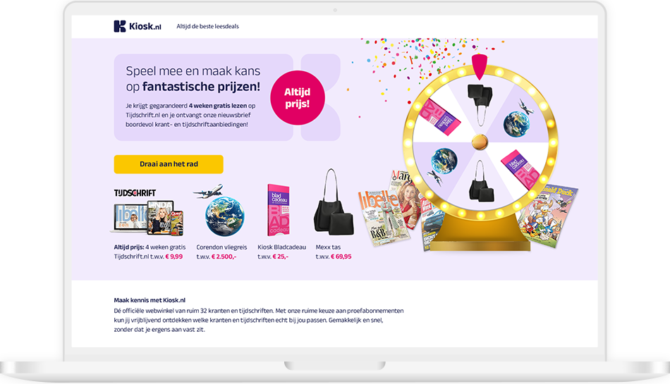 Landingspagina van de Kiosk-campagne